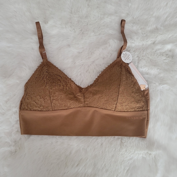 🤎DANSKIN BRAND NEW 2-PACK LASER-CUT LOUNGE BRAS SIZE XL - Picture 4 of 6